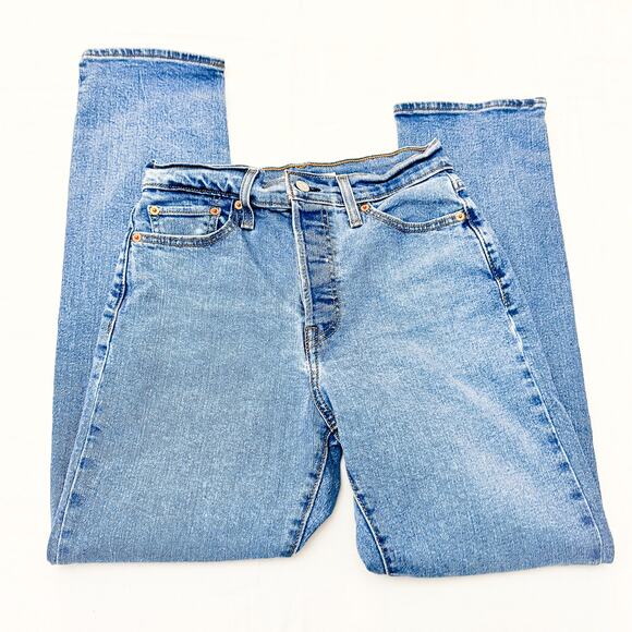 Levi's Wedgie Straight Button Fly Denim Jeans Medium Wash SIze 28 - Picture 4 of 9